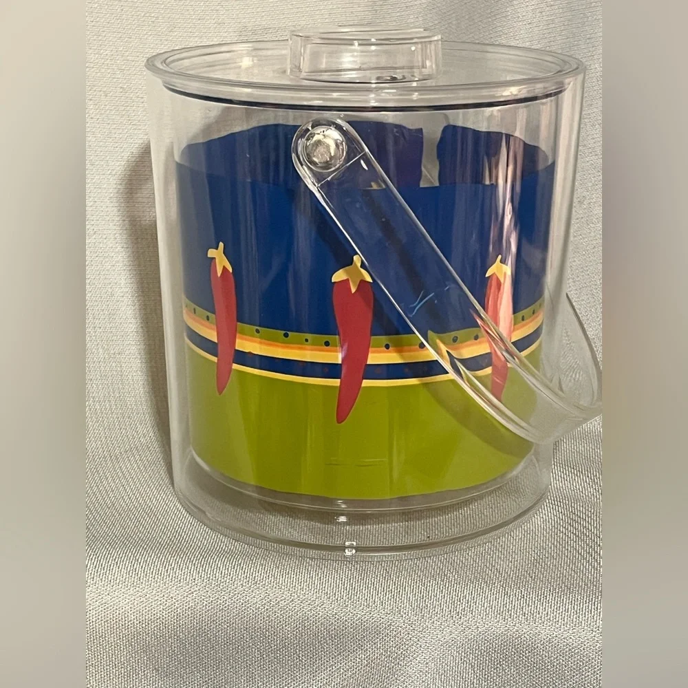 Vintage Red Chili Pepper 4 Piece Acrylic Ice Bucket